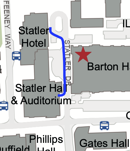 Map to Statler Hall